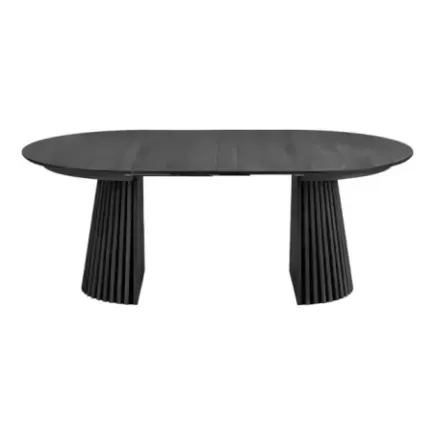 Table à manger en placage chêne noir 120-160-200/ Elsines 2