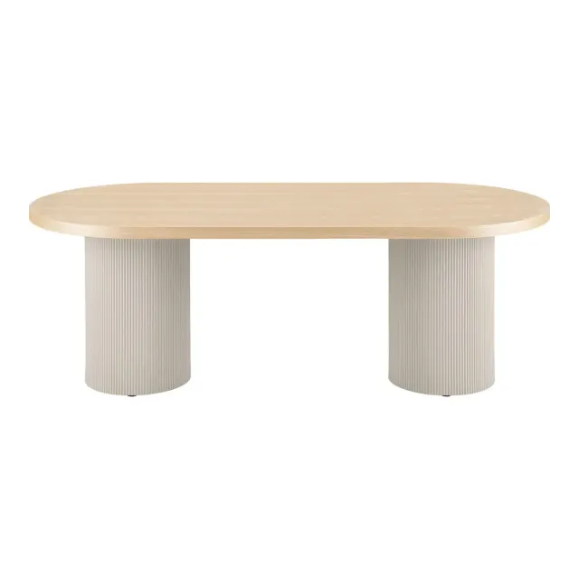 Table à manger en placage frêne naturel/sable 100x220 cm/ Elsines