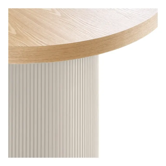 Table à manger en placage frêne naturel/sable 100x220 cm/ Elsines