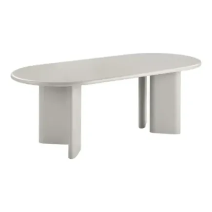 Grande table à manger couleur sable au style contemporain – 220 cm/ Elsines