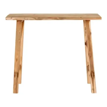 Console en bois de teck finition naturelle – 90 x 30 x 80 cm/ Elsines 2