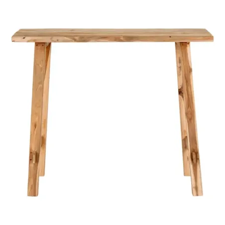 Console en bois de teck finition naturelle – 90 x 30 x 80 cm/ Elsines