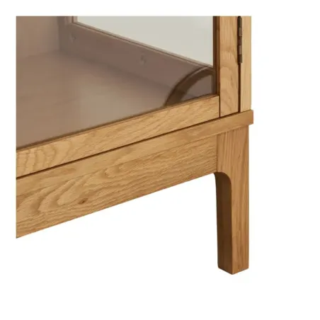 Vitrine 2 portes en verre finition chêne naturel – 90 x 40 x 126 cm/ Elsines