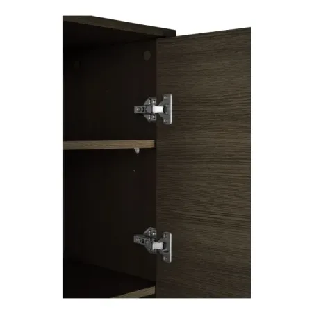 Meuble haut en placage chêne fumé à 2 portes avec pieds en métal noir/ Elsines