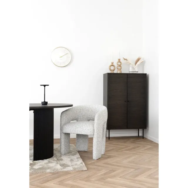 Meuble haut en placage chêne fumé à 2 portes avec pieds en métal noir/ Elsines