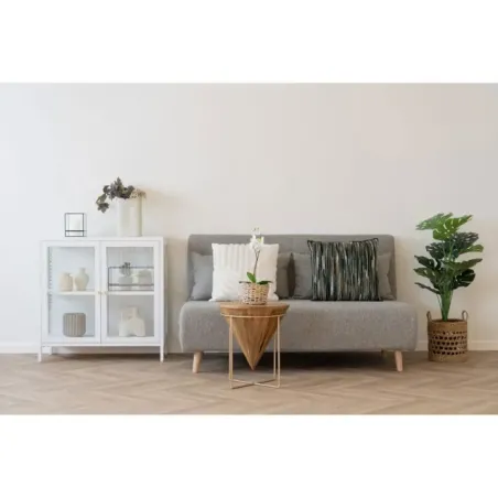 Vitrine en acier blanc – 2 portes en verre – 80 x 35 x 80 cm/ Elsines