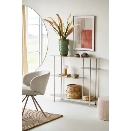 Etagère en métal, 4 étagères, couleur sable 31x118x97 cm