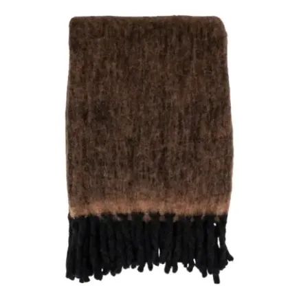 Carreaux en laine mélangée marron – 130 x 170 cm/ Elsines