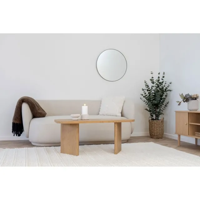 Miroir rond avec cadre en acier noir – Ø 60 cm/ Elsines