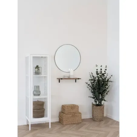 Miroir rond avec cadre en acier noir – Ø 60 cm/ Elsines