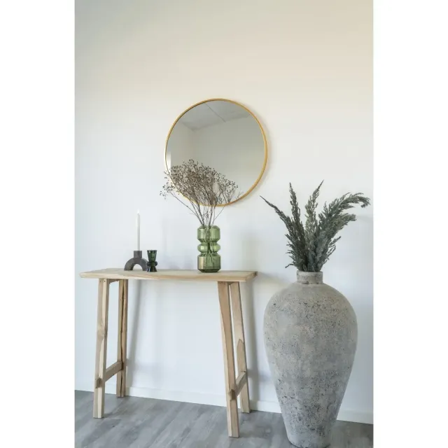 Miroir rond en aluminium finition laiton – Ø 60 cm/ Elsines