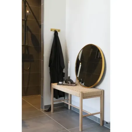 Miroir rond en aluminium finition laiton – Ø 60 cm/ Elsines