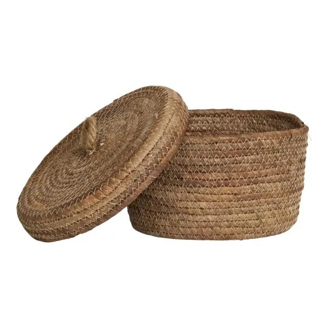 Set de 2 paniers en feuilles de bananier naturel/ Elsines