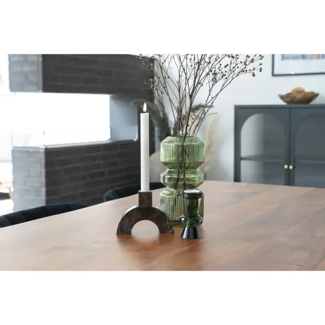 Vase décoratif en verre coloris vert – Ø 12 x 25 cm/ Elsines