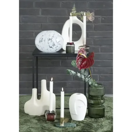 Vase décoratif en verre coloris vert – Ø 12 x 25 cm/ Elsines