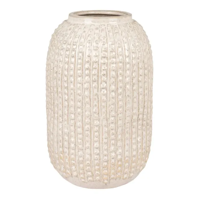 Vase en grès beige Ø16 cm, hauteur 25,5 cm/ Elsines