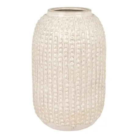 Vase en grès beige Ø16 cm, hauteur 25,5 cm/ Elsines