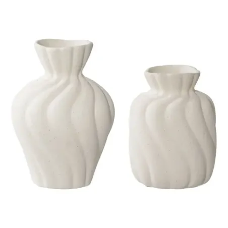 Set de 2 vases en céramique blanche/ Elsines