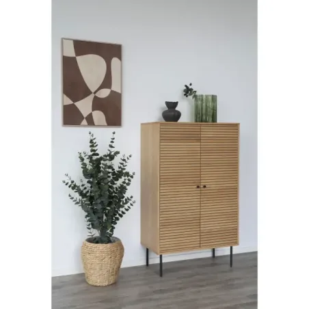 Vase décoratif en verre vert fumé – 26,5 cm/ Elsines