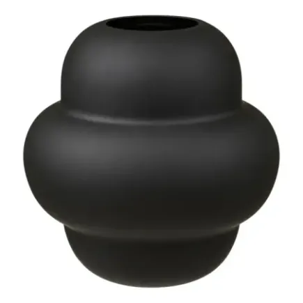 Vase en verre soufflé bouche noir – Ø21 x H20 cm/ Elsines