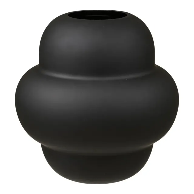 Vase en verre soufflé bouche noir – Ø21 x H20 cm/ Elsines
