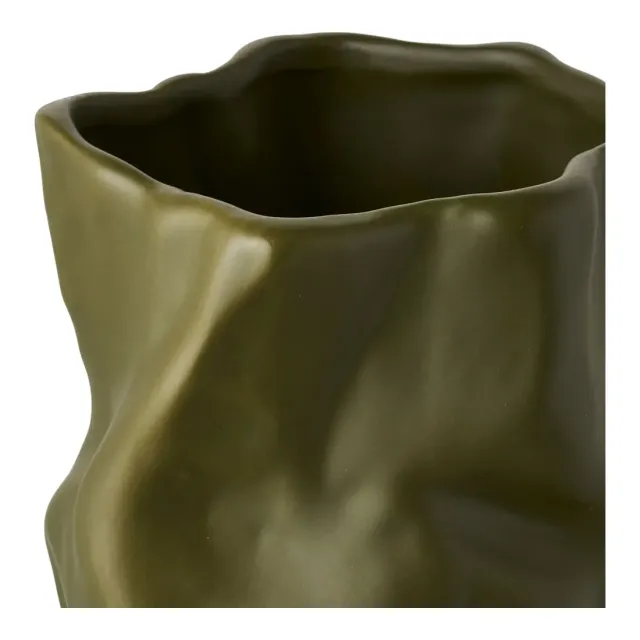 Vase en céramique verte Ø15 cm, hauteur 25,5 cm/ Elsines