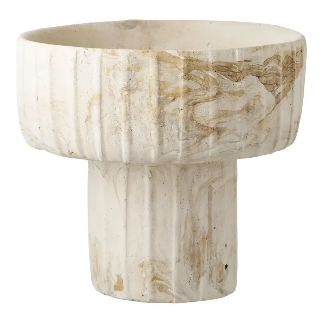 Vase décoratif en ciment brun/beige Ø20,5 cm/ Elsines
