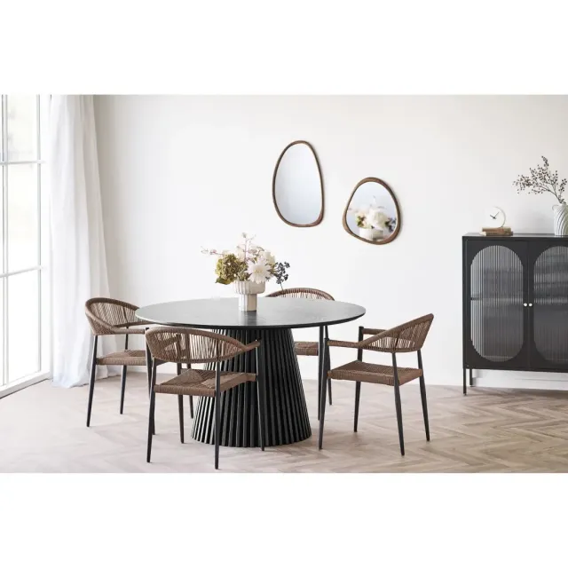 Vase décoratif en ciment brun/beige Ø20,5 cm/ Elsines