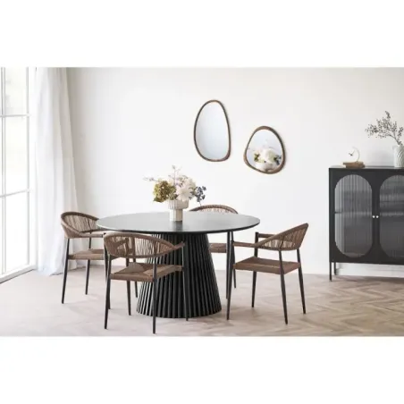 Vase décoratif en ciment brun/beige Ø20,5 cm/ Elsines