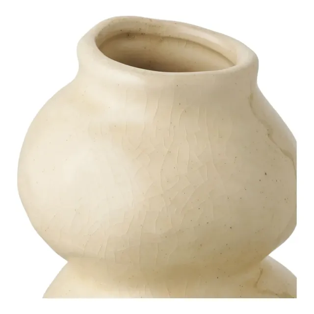 Vase décoratif en céramique beige Ø10,5 cm/ Elsines