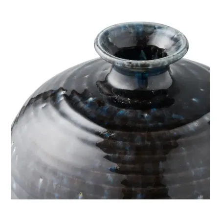 Vase décoratif en céramique coloris bleu foncé – Ø 27 x 44,5 cm/ Elsines