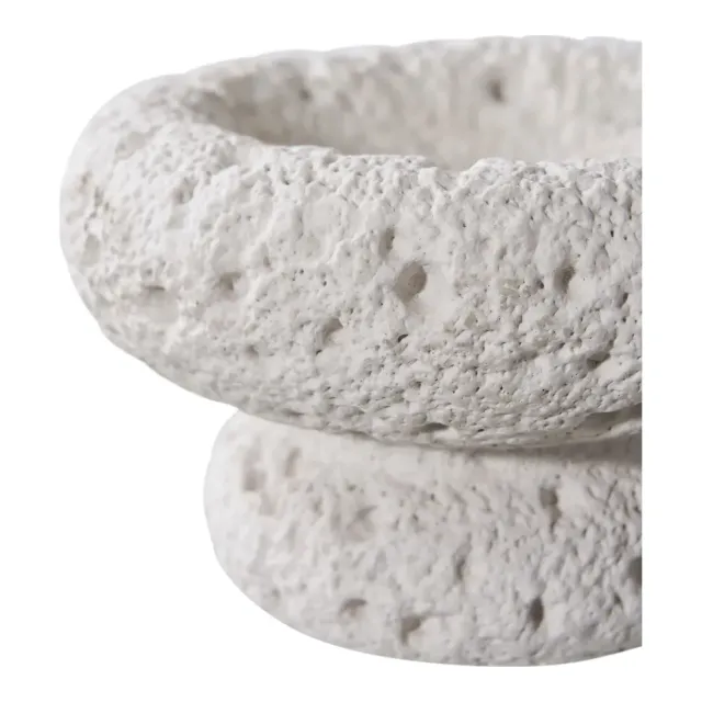 Lot de 2 porte-bougies en ciment gris/ Elsines