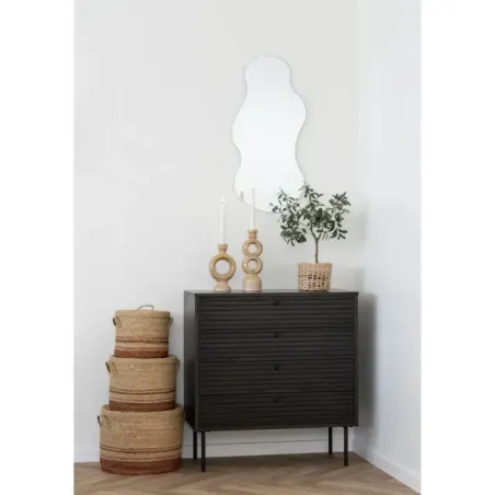 Bougeoir en céramique marron – 10,7 x 9,5 x 30,5 cm/ Elsines