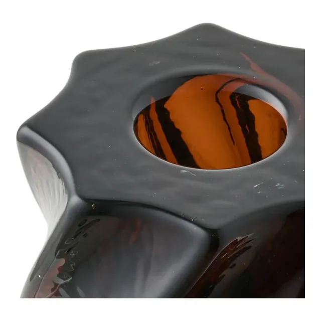 Porte bougies en verre fumé brun ensemble de 2 pièces/ Elsines