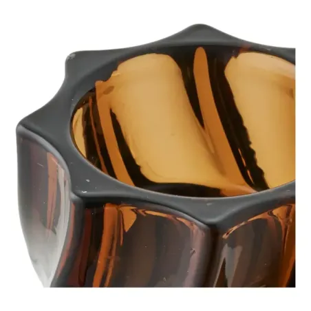 Porte bougies en verre fumé brun ensemble de 2 pièces/ Elsines