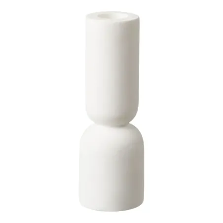 Lot de 2 porte-bougies en calcaire blanc/ Elsines