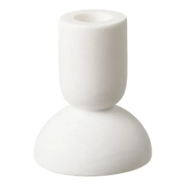 Lot de 2 porte-bougies en calcaire blanc/ Elsines