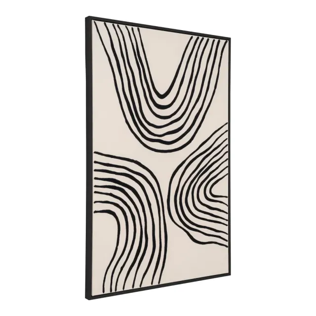 Tableau décoratif sur toile noir et beige 60×90 cm/ Elsines