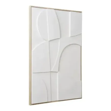 Tableau mural blanc en relief 60 × 90 cm design minimaliste/ Elsines