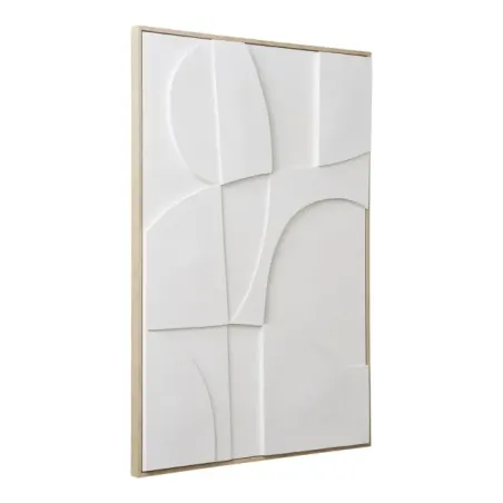 Tableau mural blanc en relief 60 × 90 cm design minimaliste/ Elsines
