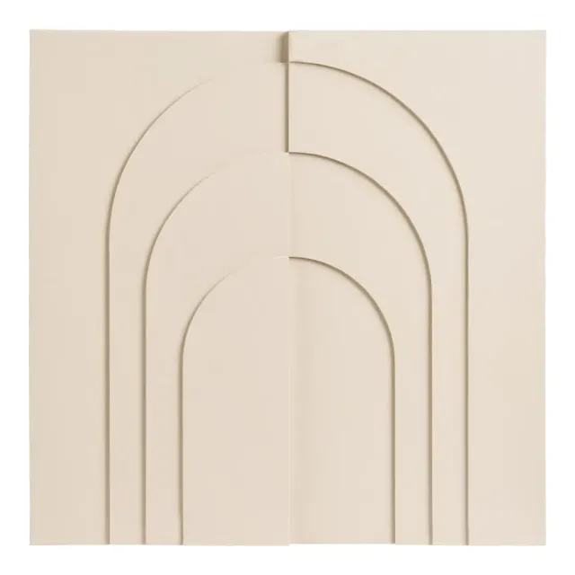 Décoration murale en relief beige 60 × 60 cm