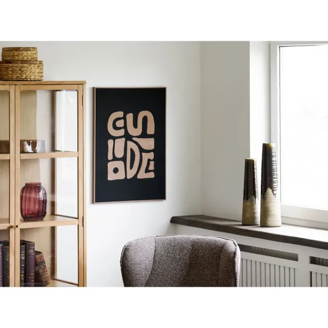 Décoration murale tuftée beige et noir – 50 x 70 cm/ Elsines