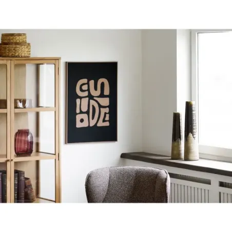 Décoration murale tuftée beige et noir – 50 x 70 cm/ Elsines