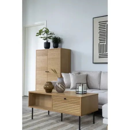 Bougeoir en métal et verre noir – 12 x 15 cm/ Elsines