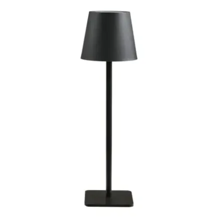 Lampe de table LED rechargeable en métal noir/ Elsines
