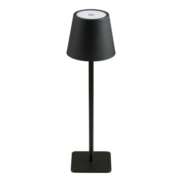 Lampe de table LED rechargeable en métal noir/ Elsines
