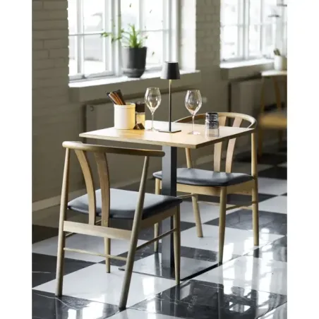 Lampe de table LED rechargeable en métal noir/ Elsines