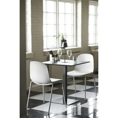 Lampe de table LED rechargeable en métal noir/ Elsines