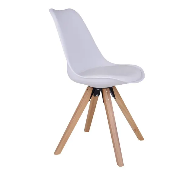 Pack ambiance salle à manger – Table & chaise blanche avec déco en teck/ Elsines