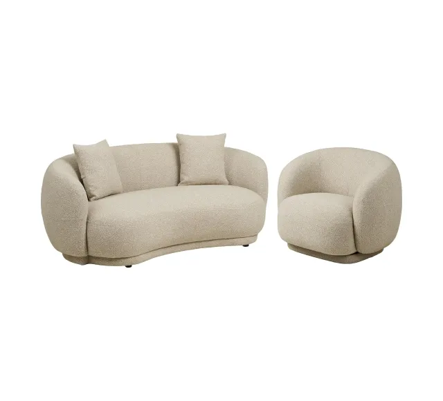 Pack ambiance salon contemporain – Canapé, table basse & déco coordonnée/ Elsines